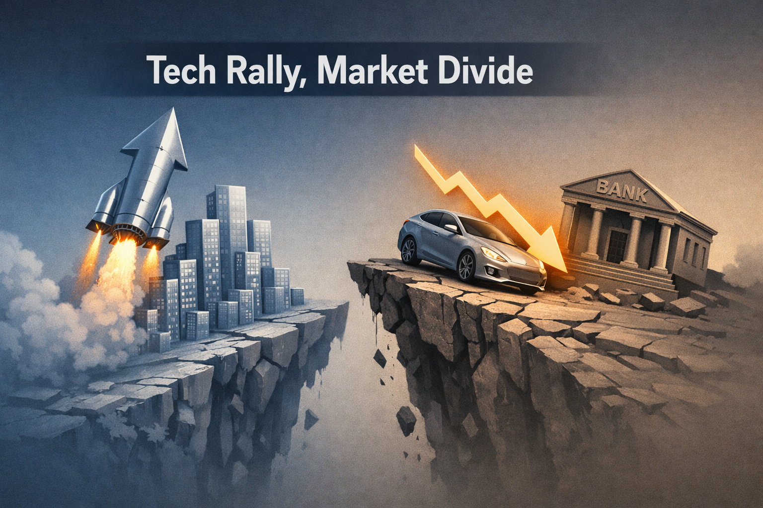$TSLA — Tech-Led Rally as Small Caps Slip: $QQQ Outperforms While Banks and Tesla Drag