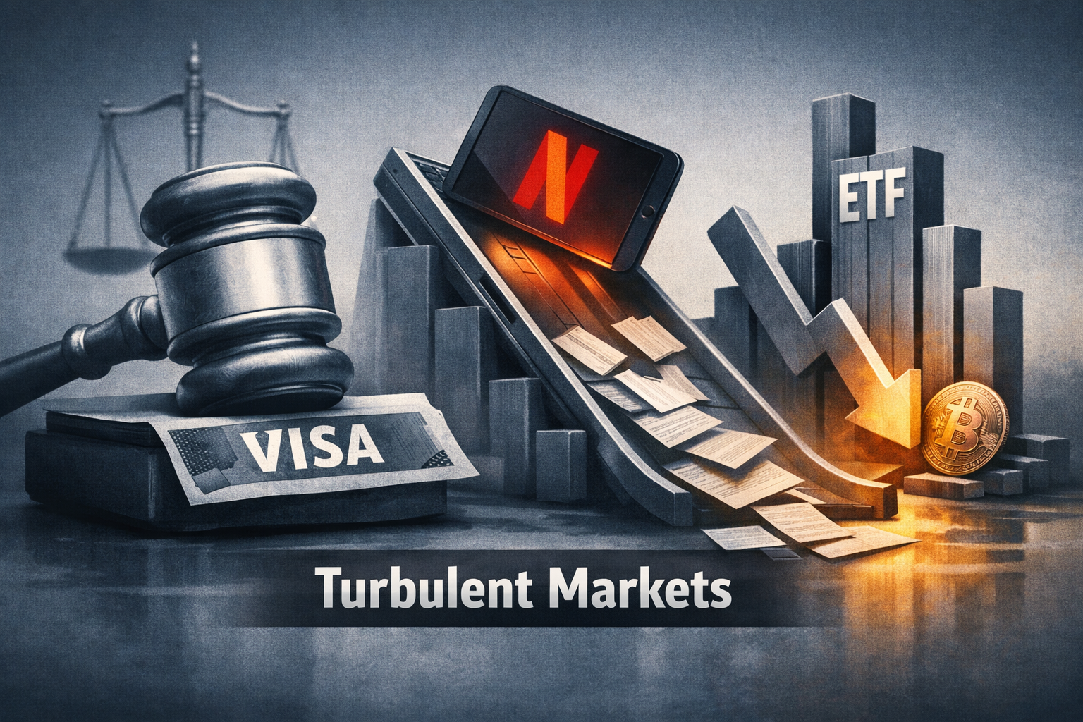 $NFLX — Policy, Platforms and Flows: Visa Ruling, Netflix Slide and ETF Volume Dominate Tuesday