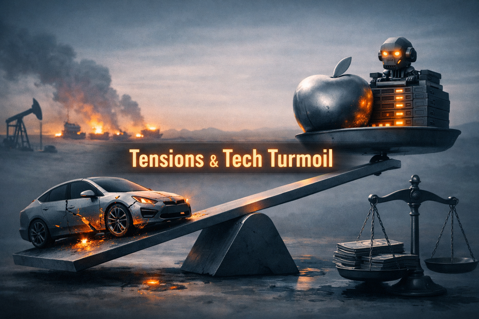 $TSLA $AAPL — Geopolitics and AI Cash Burn Set the Tone — Apple Leasing, Tesla Drain, Iran Tensions Lead Market Flow
