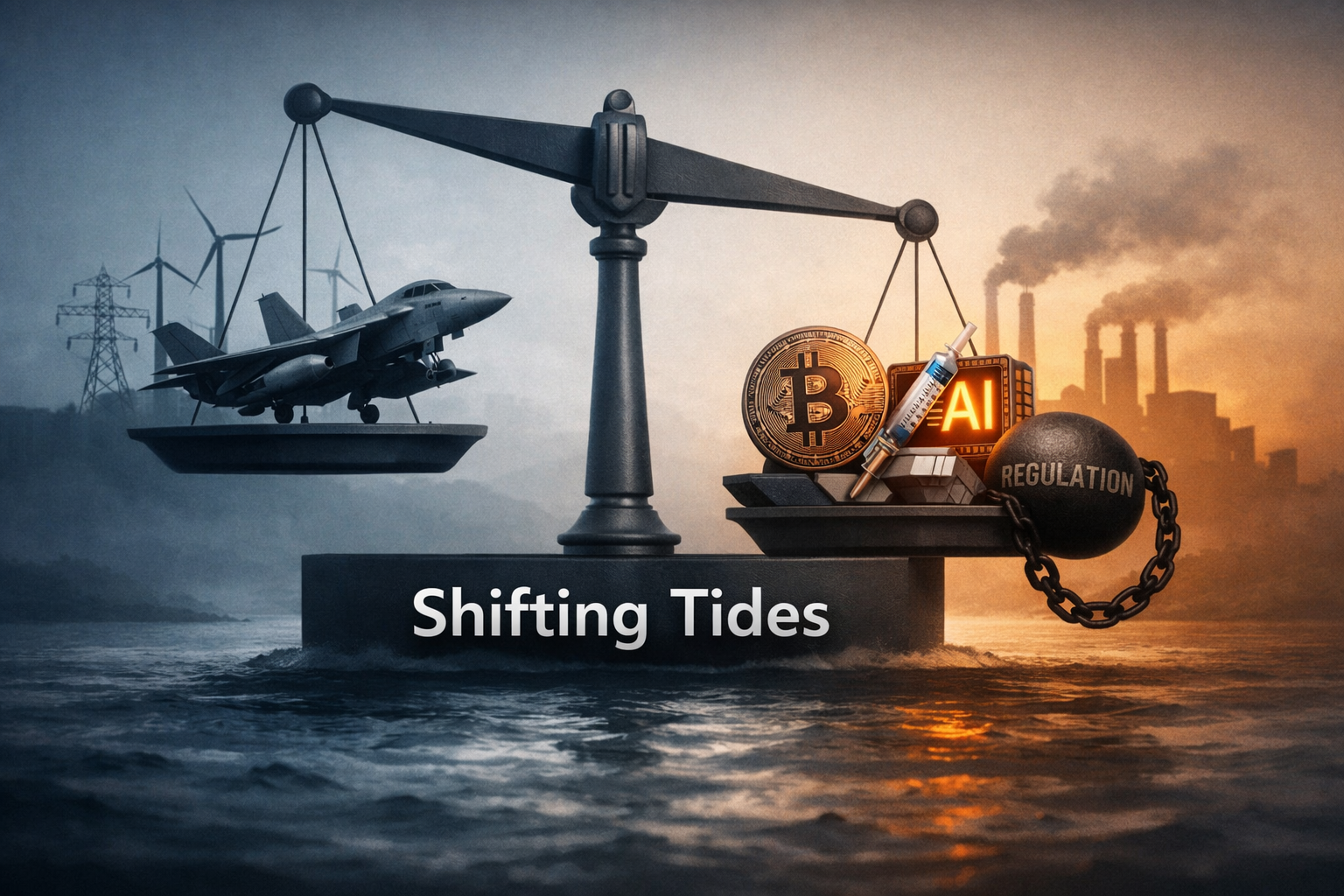 $BTC — Defense Deals, Renewables and Regulatory Heat Define a Mixed Session — Industrials and Utilities Lead While Tech, Crypto and Health Face Scrutiny